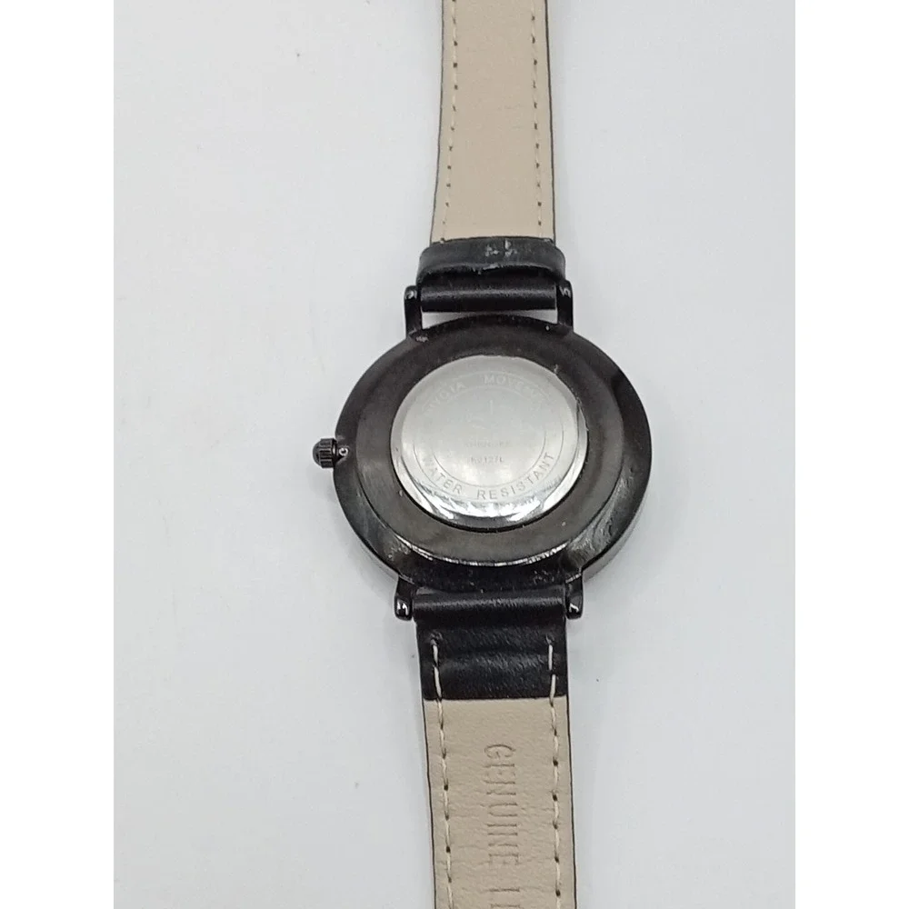 Shengke Women's Black Prism Crystal Leather‎ Band Quartz Watch- New Battery